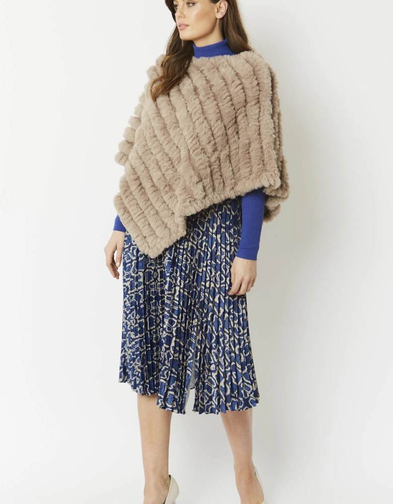 Mocha Faux Fur Poncho