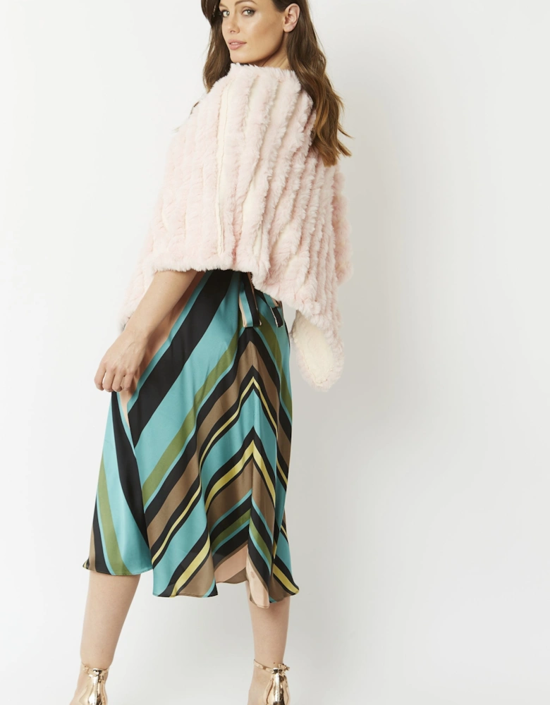 Pink Faux Fur Poncho