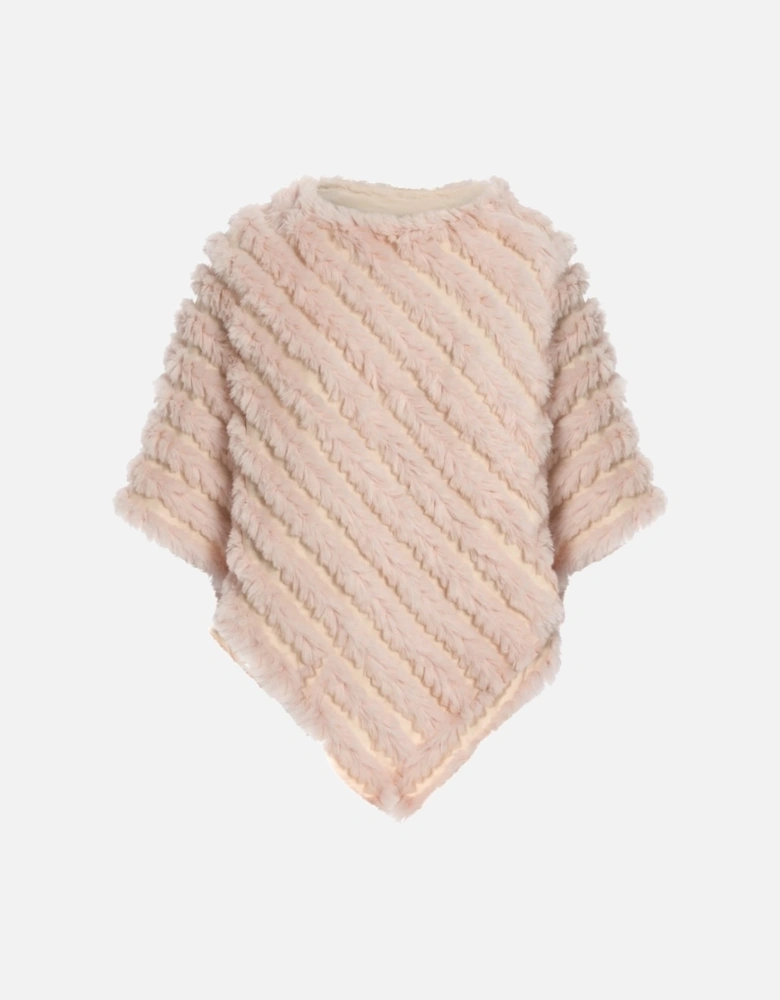 Pink Faux Fur Poncho