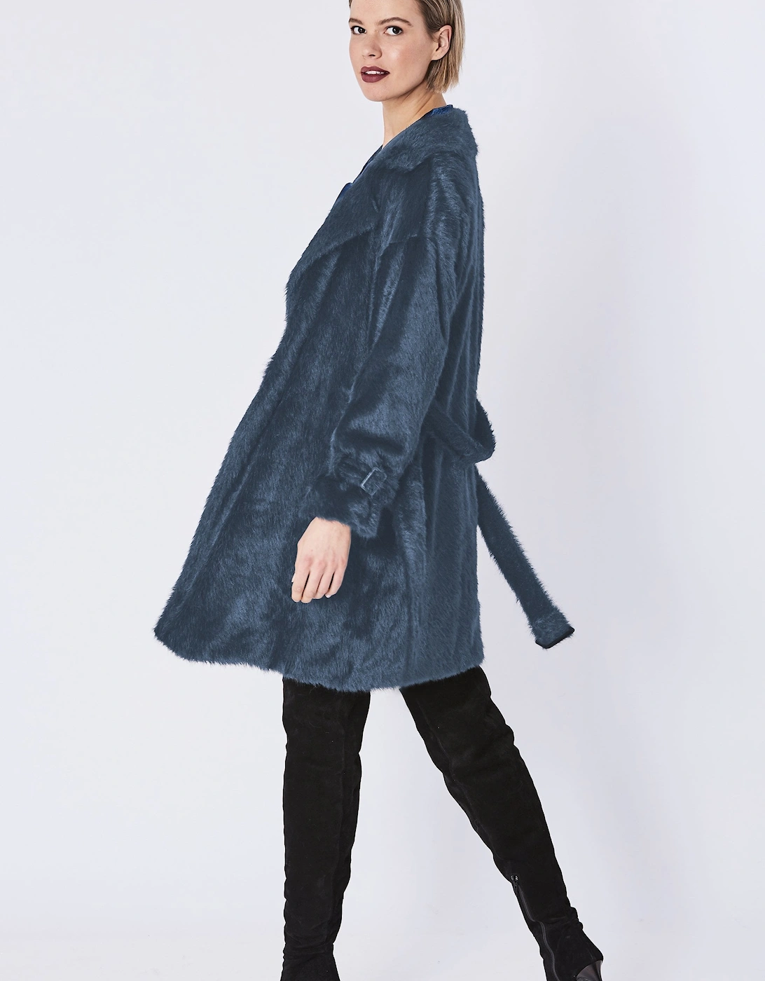 Blue Faux Fur Coat, 4 of 3
