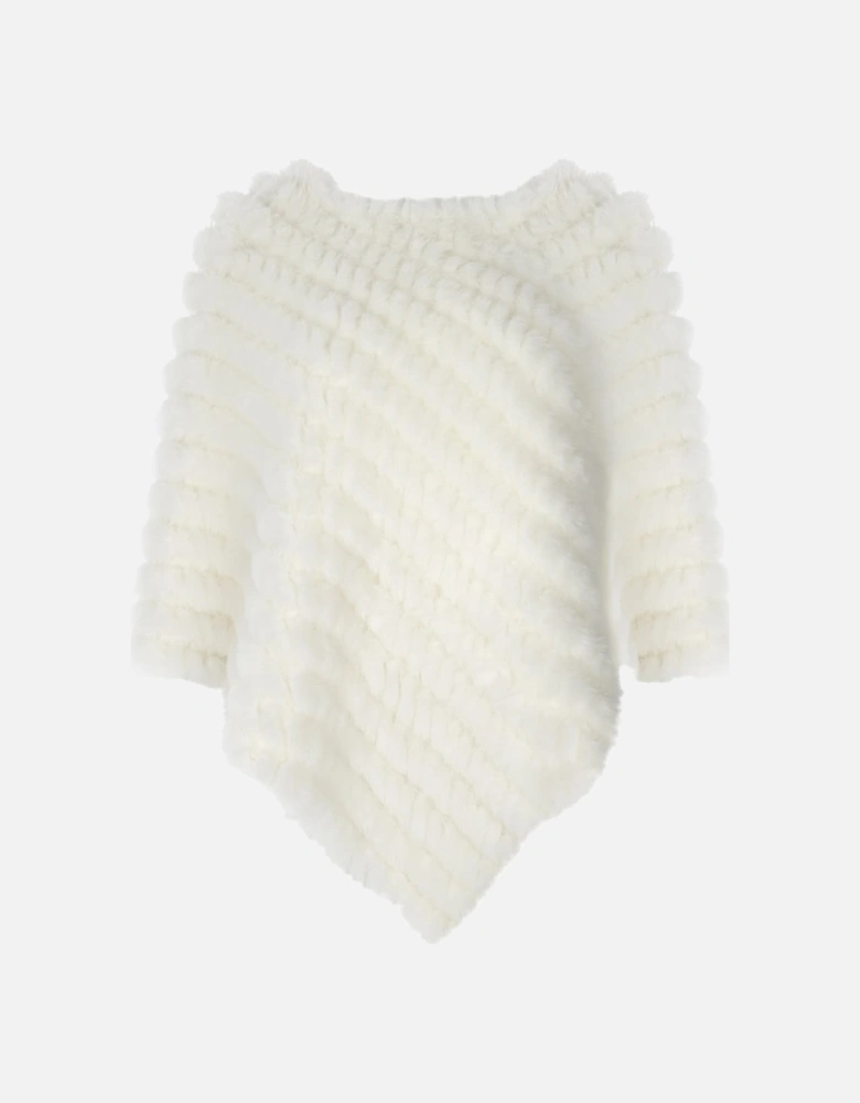 White Faux Fur Poncho