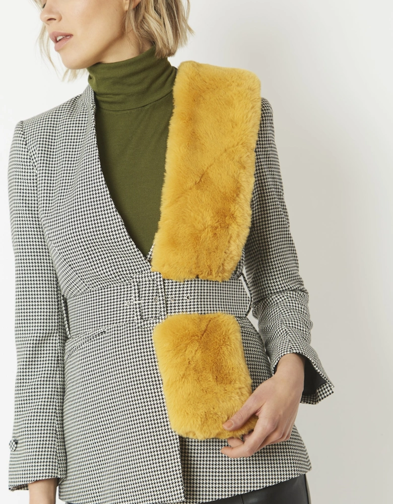 Yellow Faux Fur Scarf