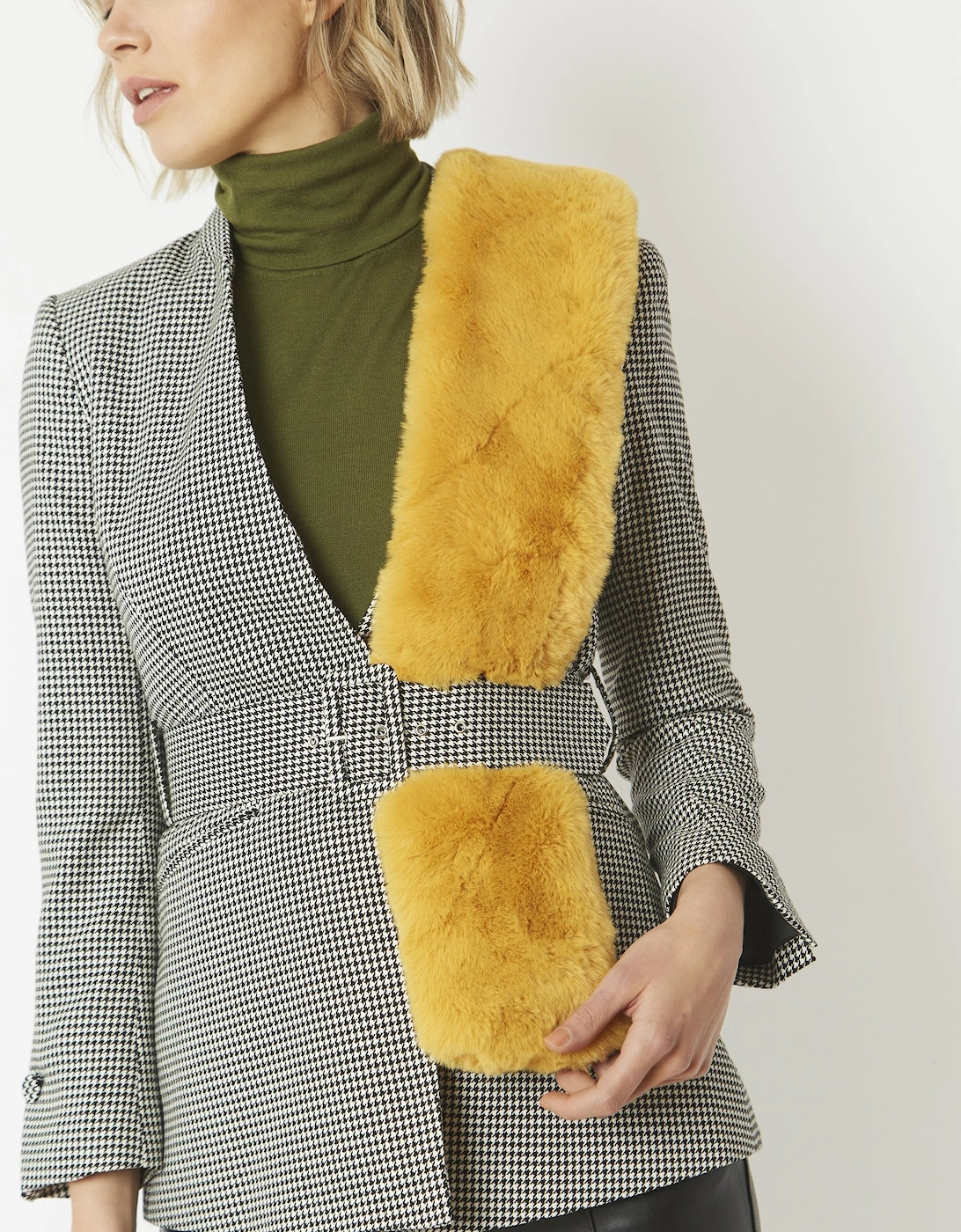 Yellow Faux Fur Scarf, 6 of 5