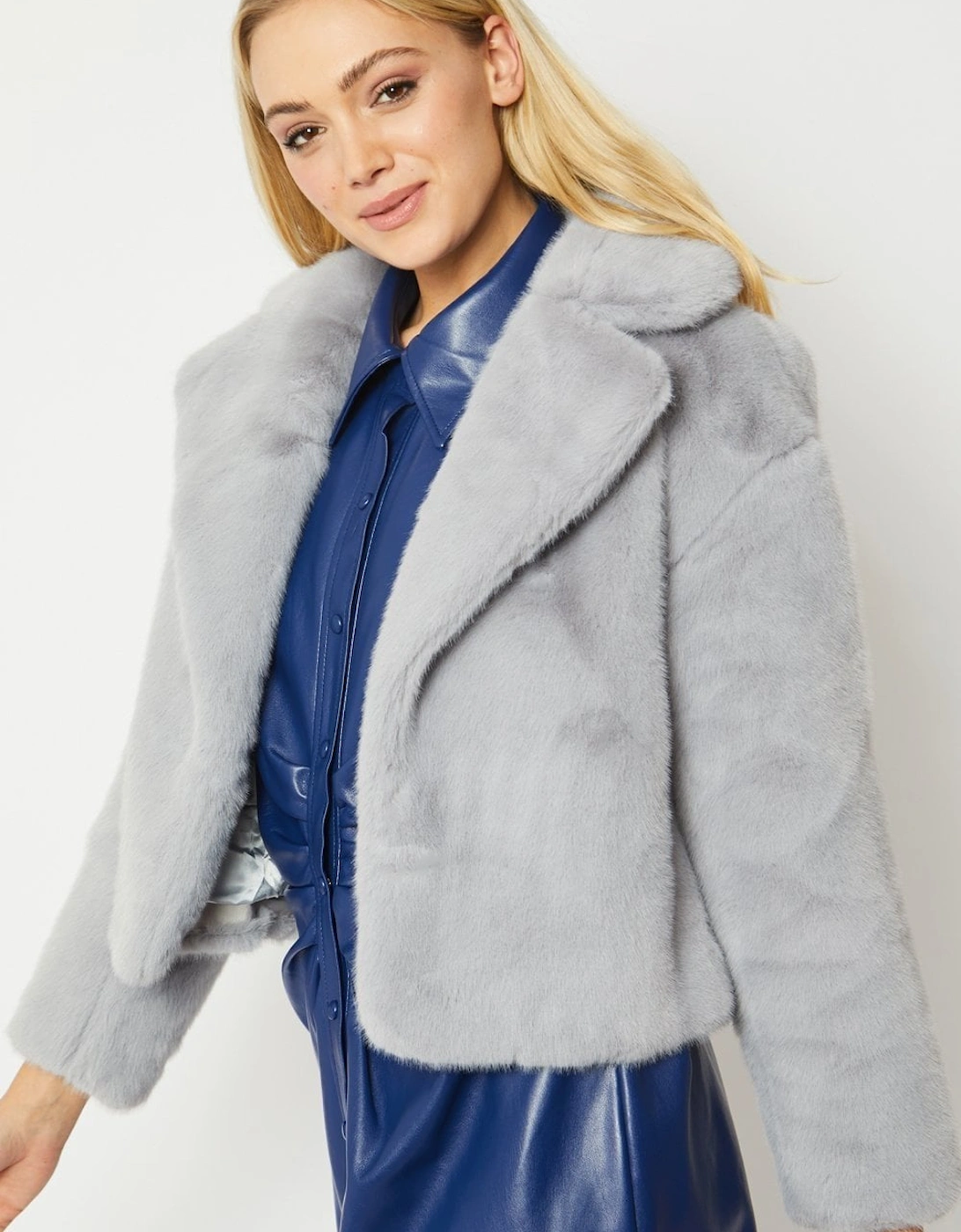 Purple Faux Fur Cropped Coat, 5 of 4