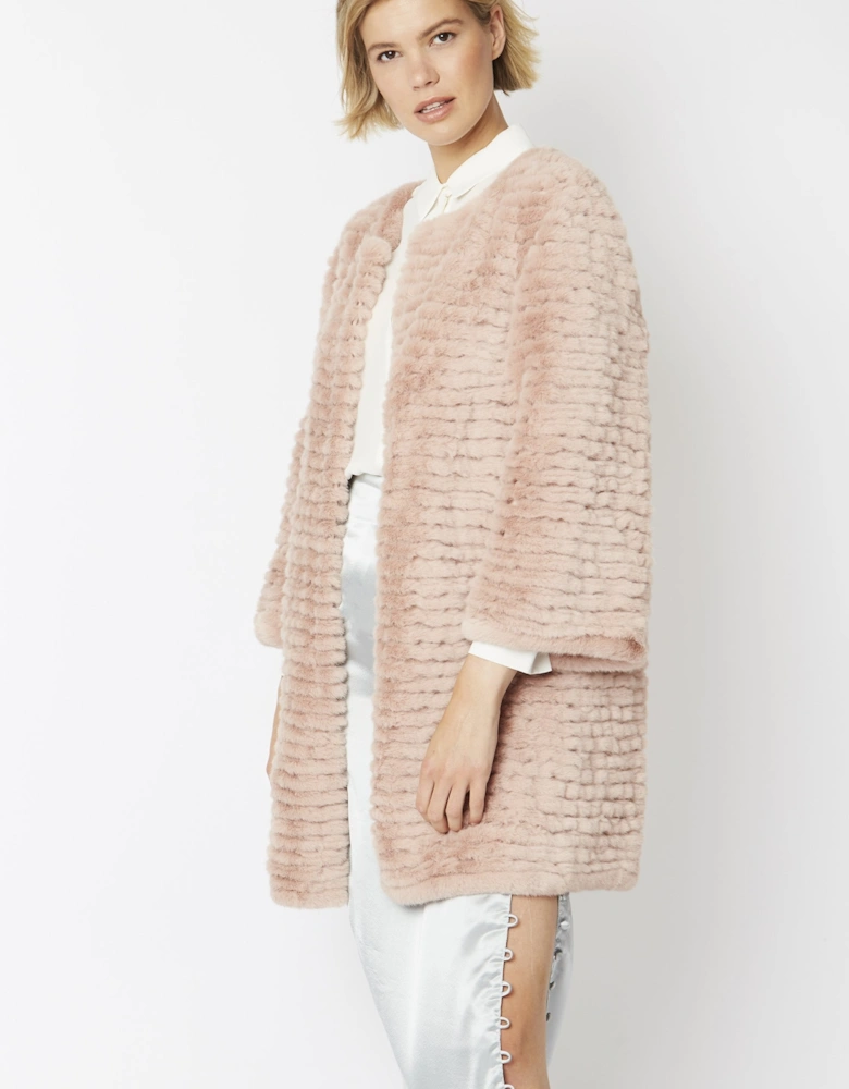 Pink Faux Fur Coat