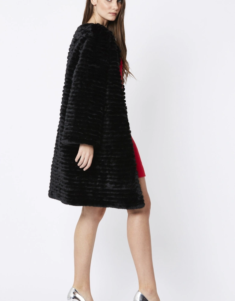 Black Faux Fur Coat