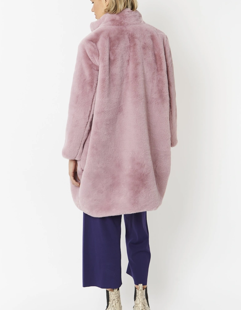 Purple Oversized Faux Fur Coat
