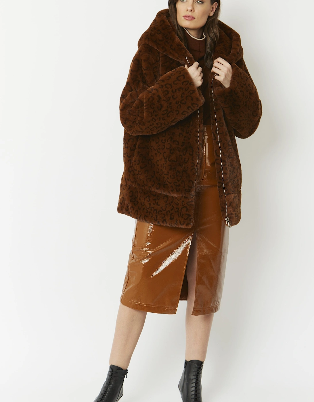 Brown Oversized Faux Fur Jacket, 11 of 10