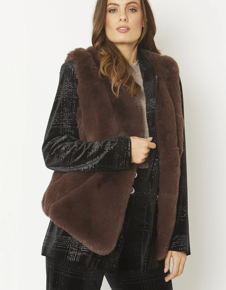 Chocolate Faux Fur Gilet