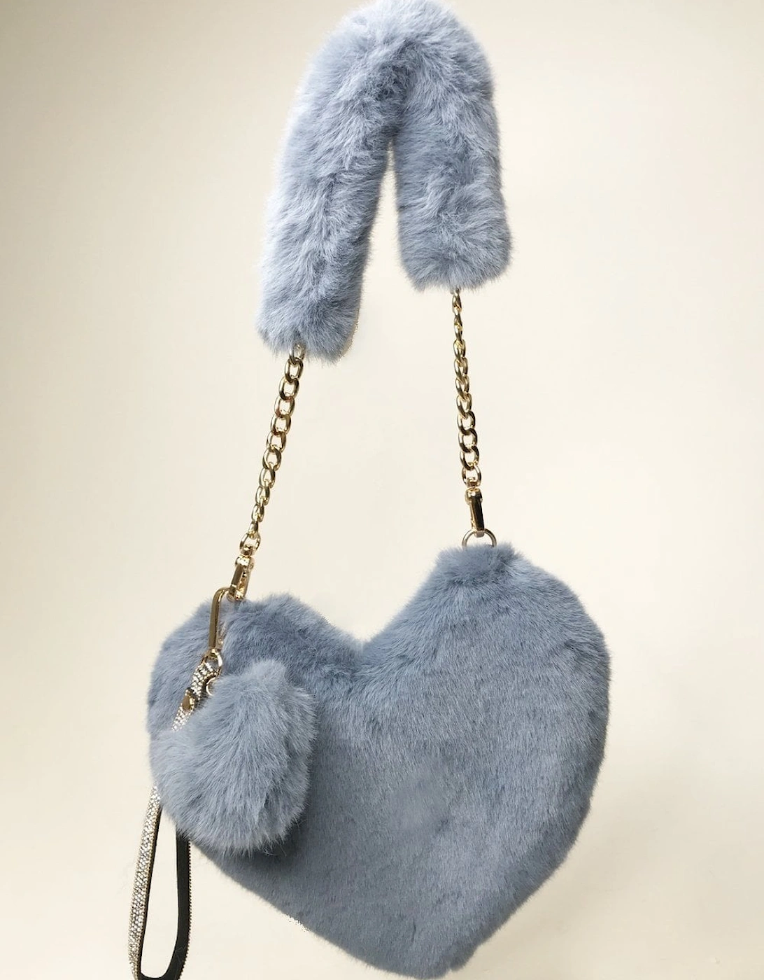 Blue Faux Fur Love Heart Bag, 2 of 1