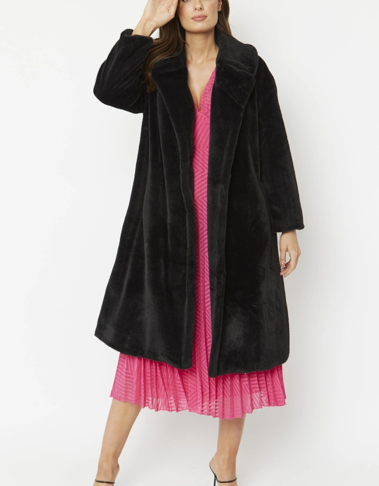 Black Faux Fur Coat