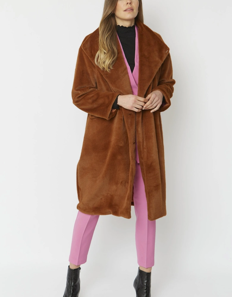 Chocolate Faux Fur Oversized Coat