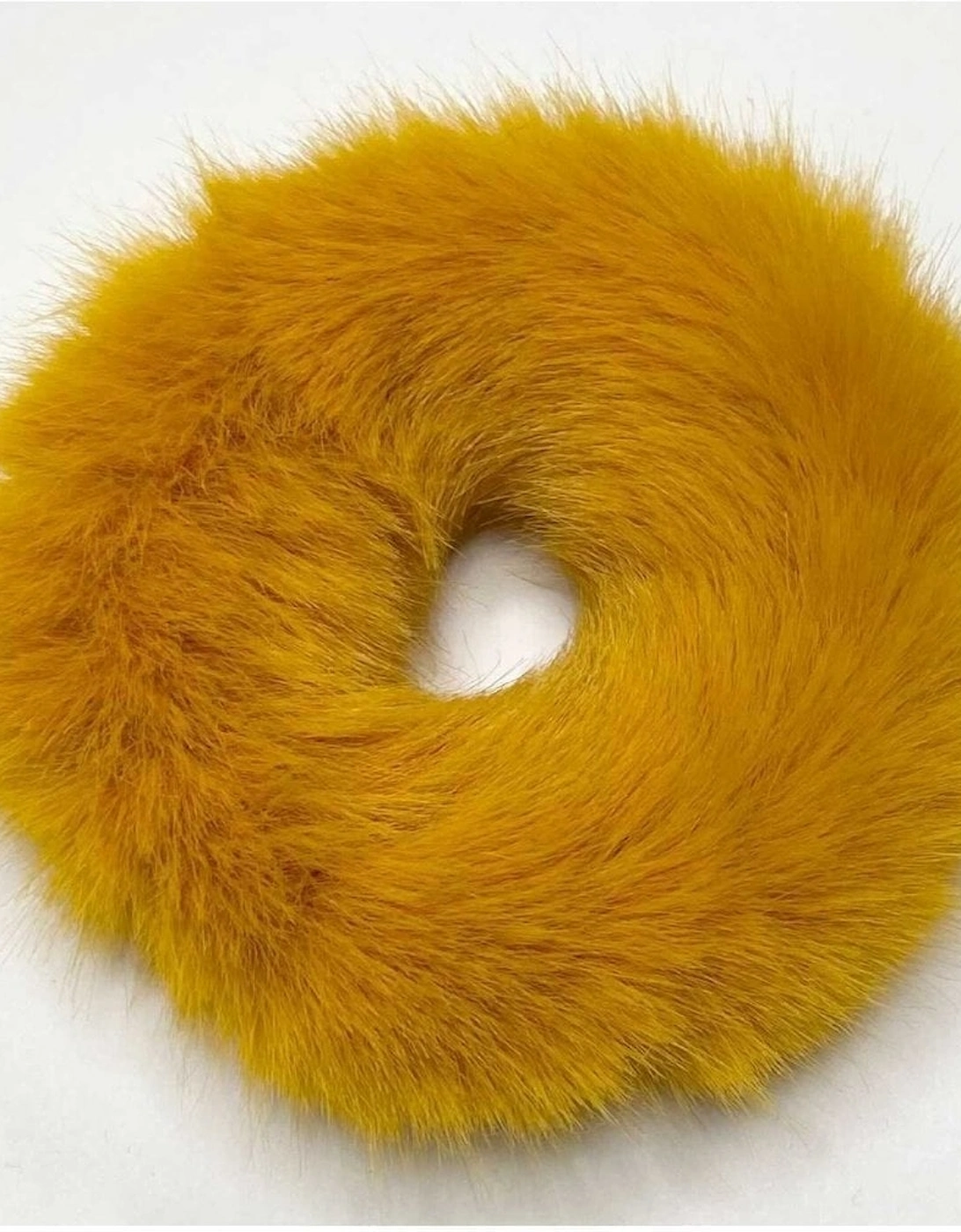 Yellow Liv Faux Fur Scrunchie, 2 of 1