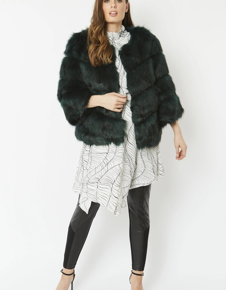 Green Faux Fur Ella Coat