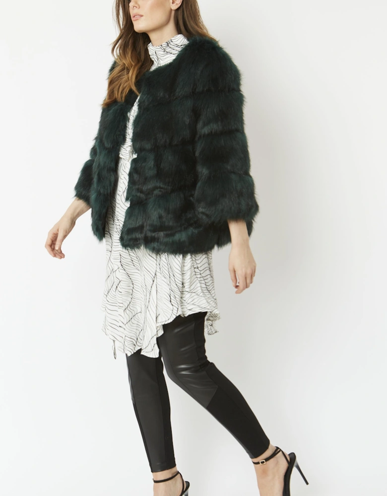 Green Faux Fur Ella Coat