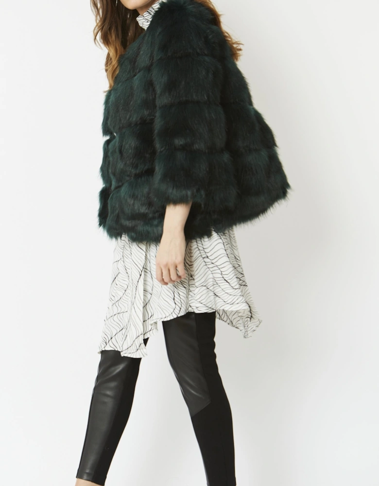 Green Faux Fur Ella Coat