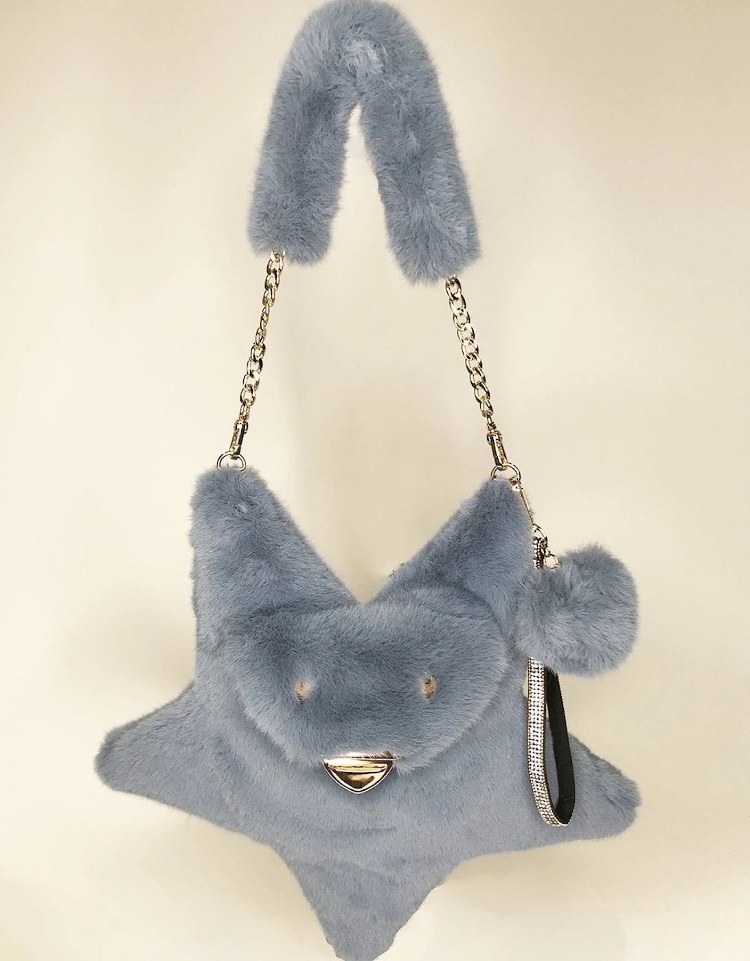 Blue Faux Fur Star Shaped Bag, 2 of 1