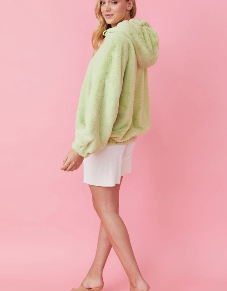 Pear Faux Fur Hoodie