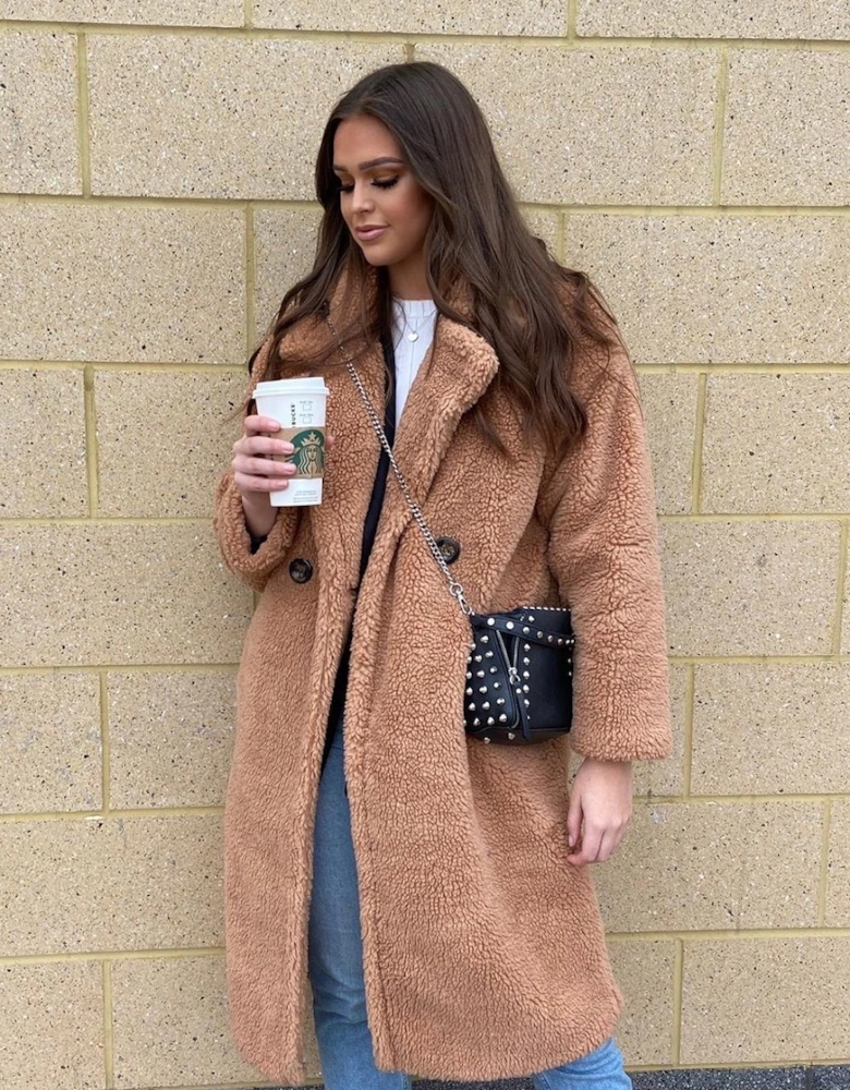 Mocha Faux Shearling Coat