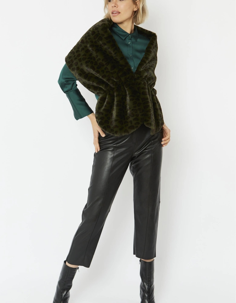 Green Faux Fur Stole