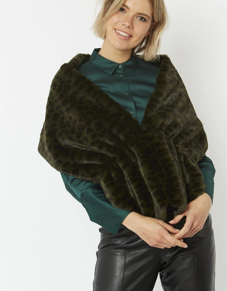 Green Faux Fur Stole