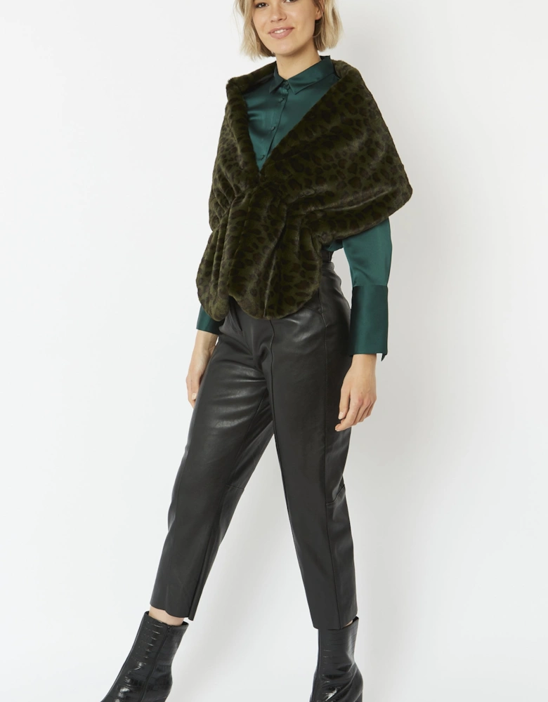 Green Faux Fur Stole