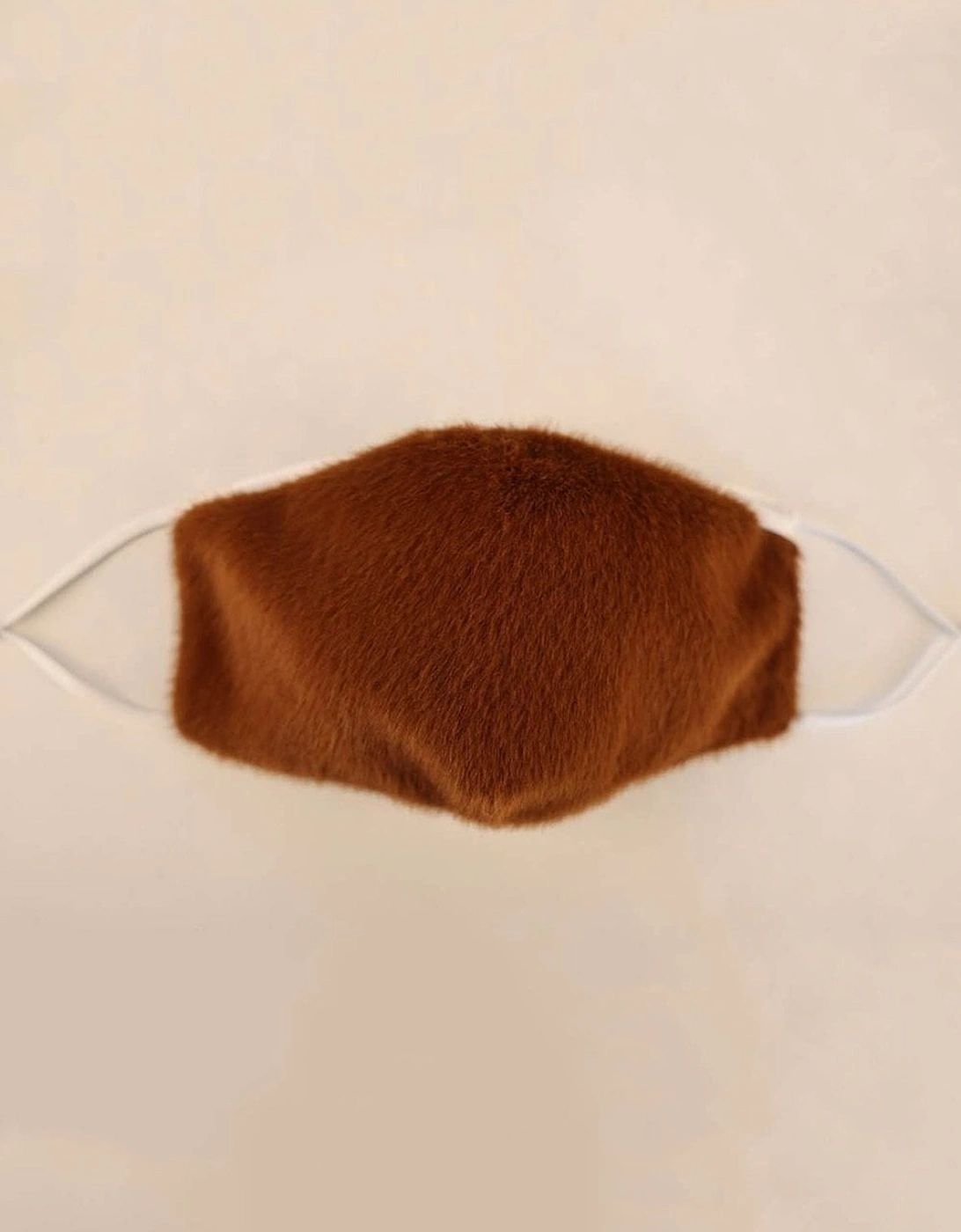 Chocolate Faux Fur & Cotton Reusable Face Mask, 2 of 1