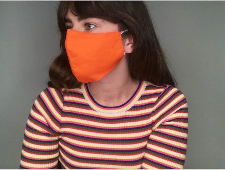 Orange Unisex Fashion Face Mask with Filter Pocket