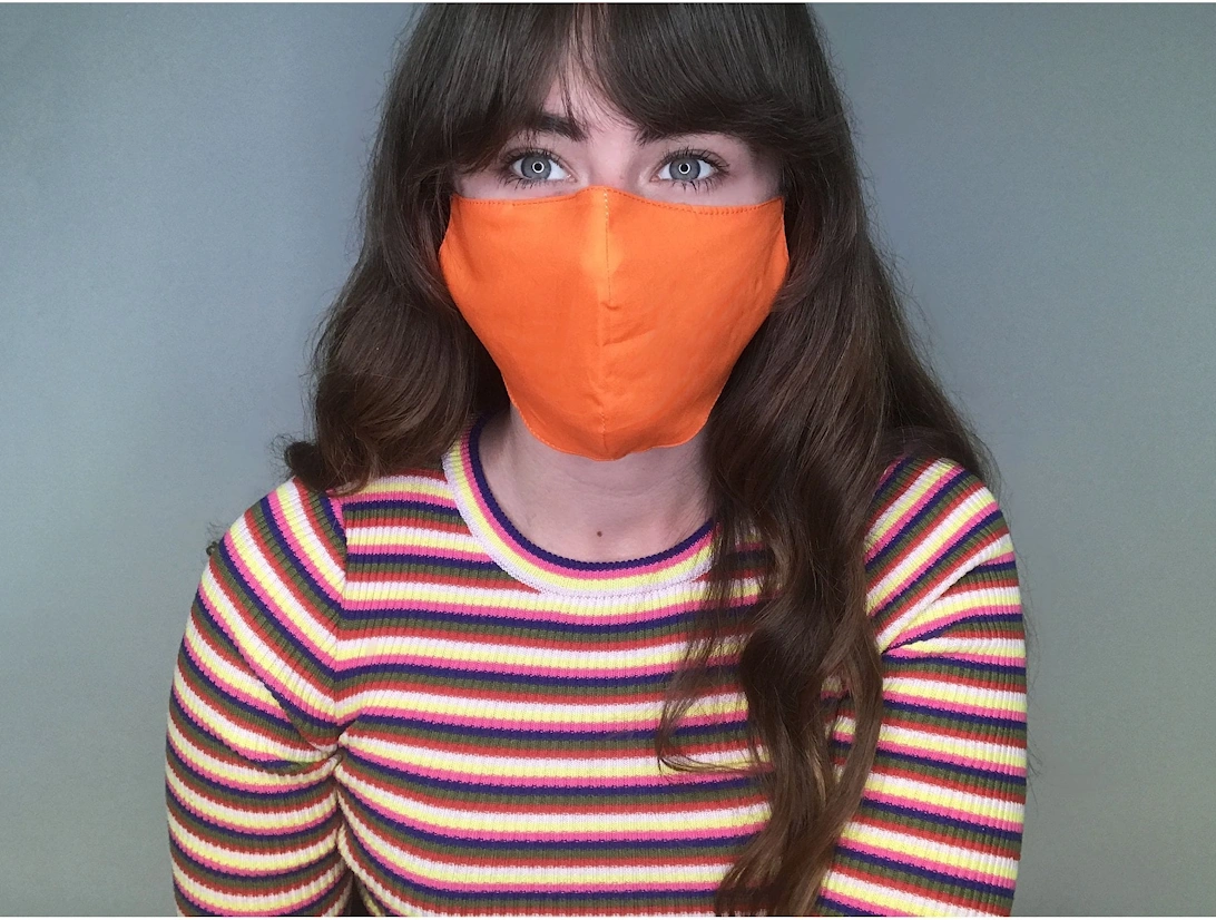 Orange Unisex Fashion Face Mask with Filter Pocket