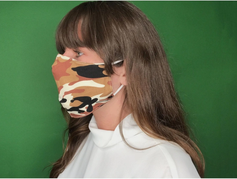 Chocolate Unisex Camo Cotton Face Mask with Filter Pocket