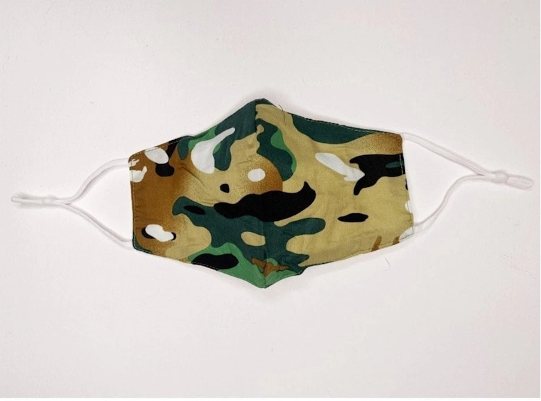 Brown Unisex Camo Cotton Face Mask with Filter Pocket