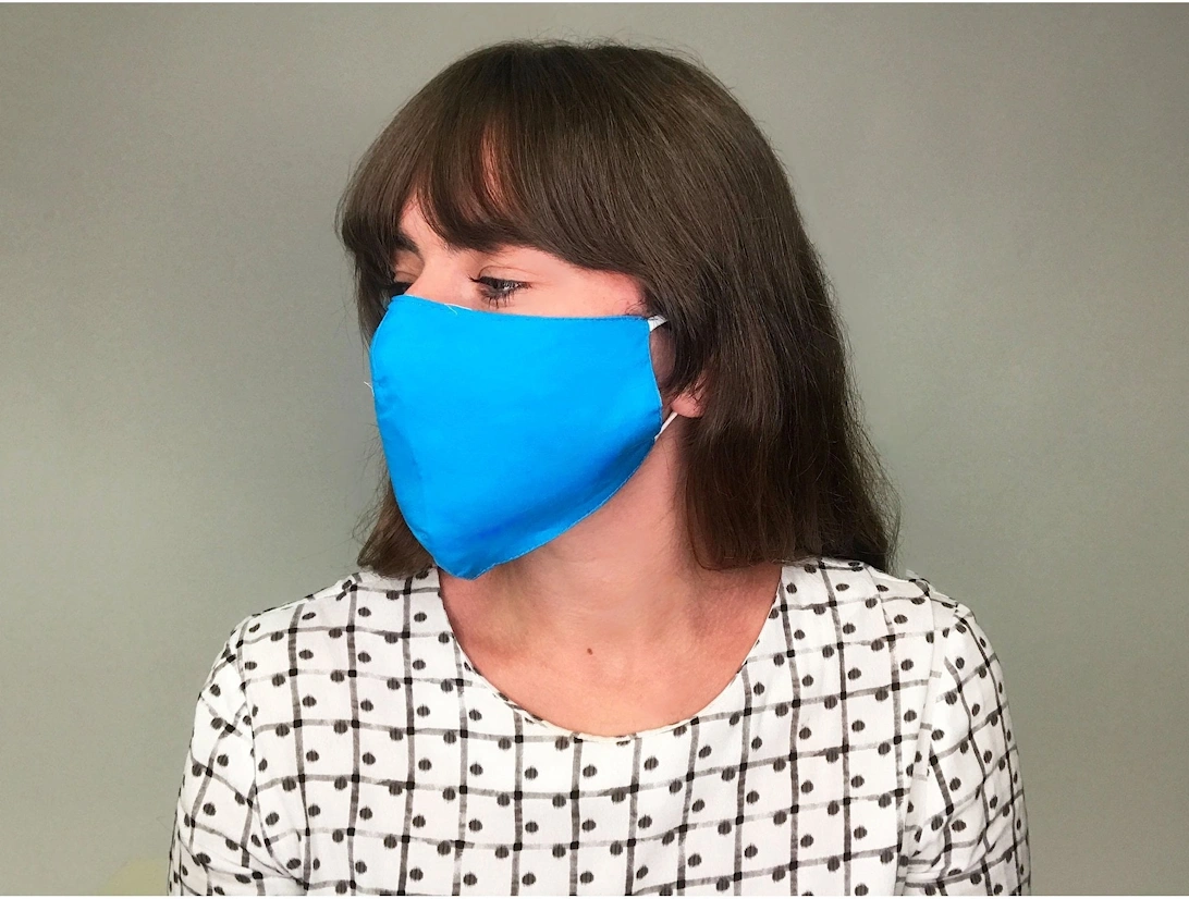 Blue Unisex Fashion Face Mask with Filter Pocket, 3 of 2
