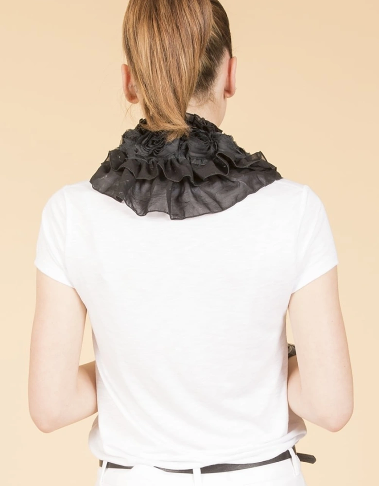 Black Silk Chiffon Neck Scarf