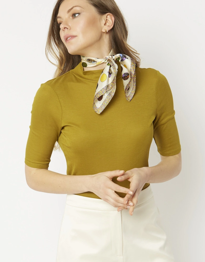 Yellow Pure Silk Scarf