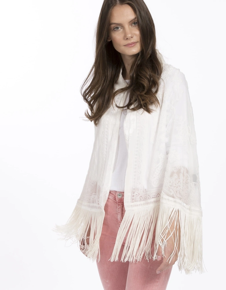 Cream Silk Devore Cape