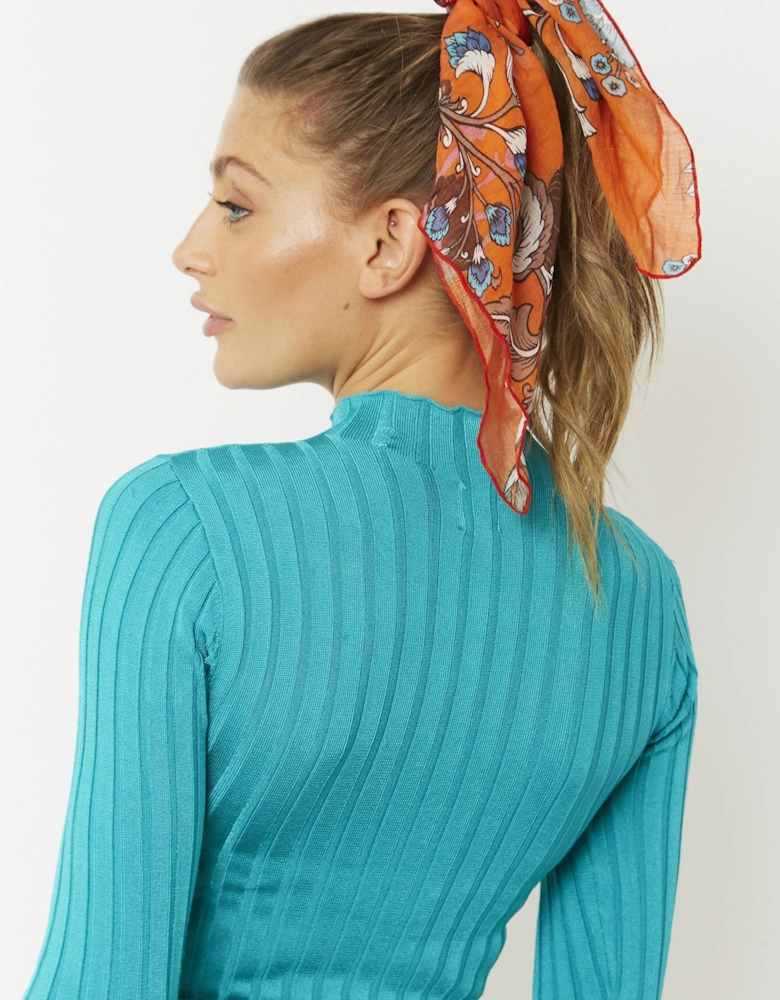 Orange Silk Blend Hair Scarf