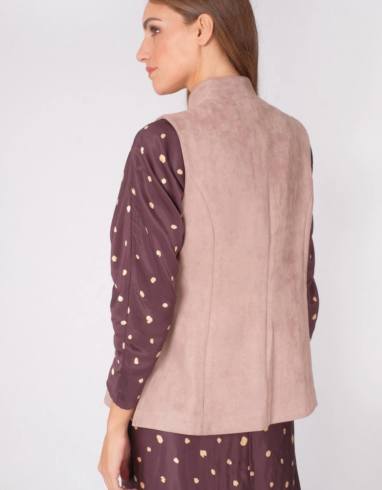 Mocha Faux Suede Gilet