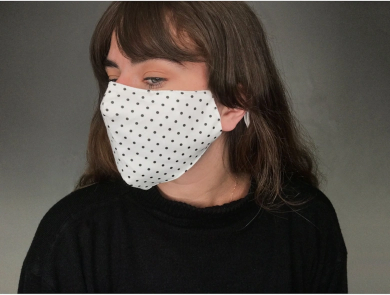 Cream Reusable Cotton Fashion Face Mask with Filter Pocket