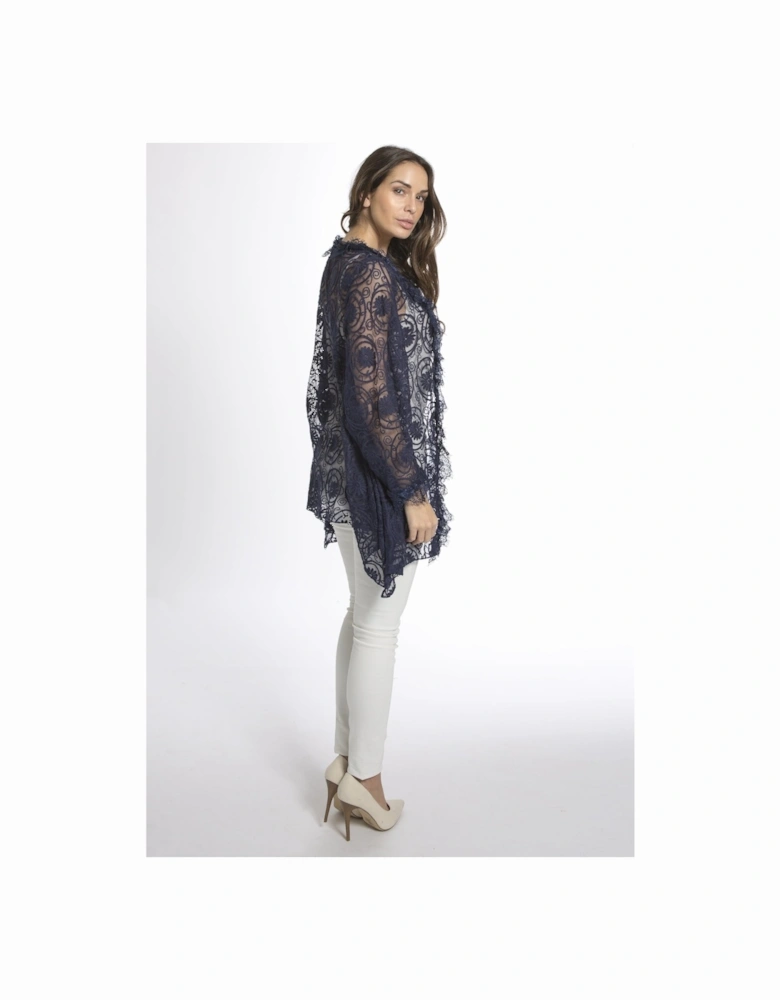 Navy Vintage Lace Jacket