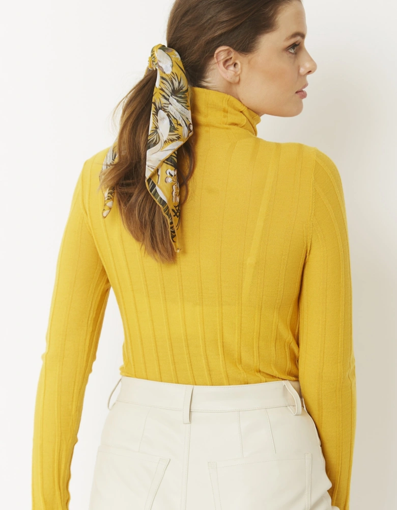 Yellow Silk Blend Hair Scarf