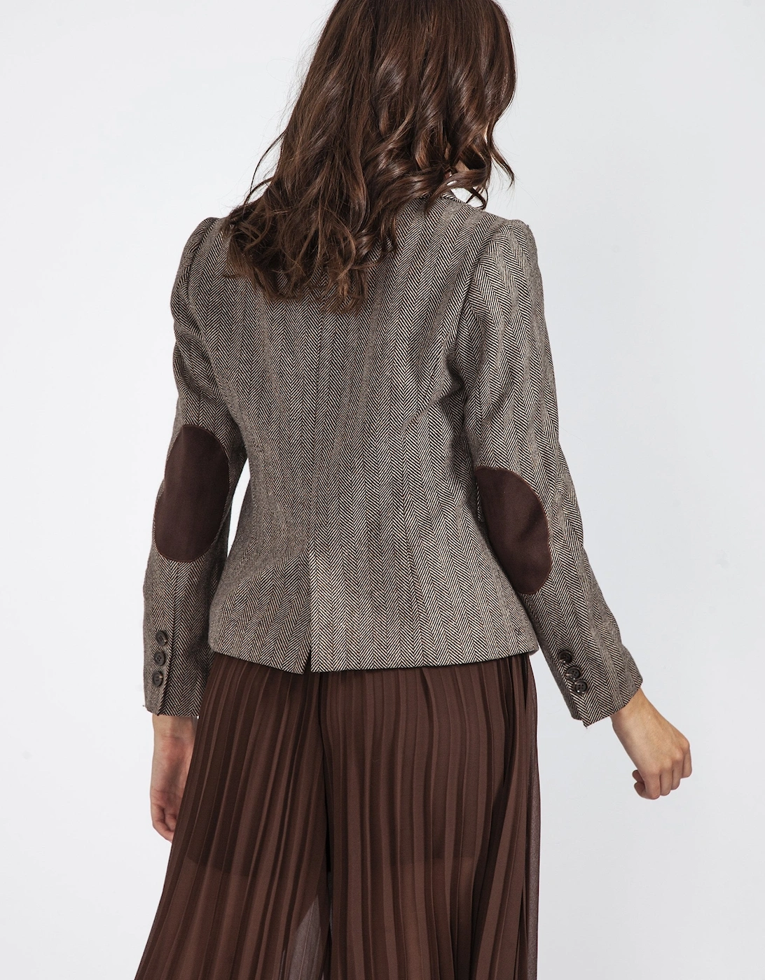 Brown Tweed Blazer Jacket