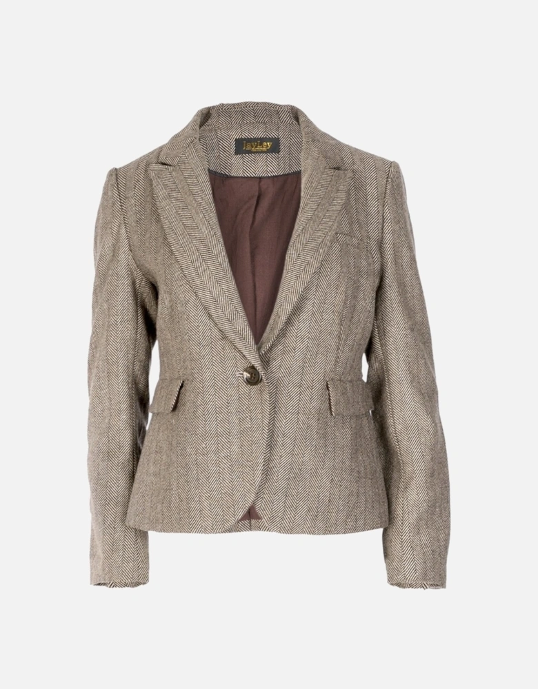 Brown Tweed Blazer Jacket