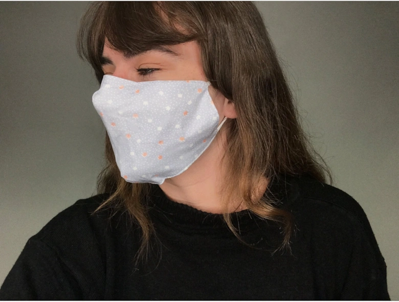 Grey Reusable Cotton Fashion Face Mask with Filter Pocket