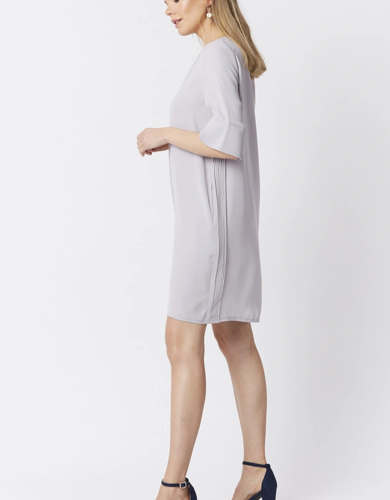 Grey Silk Blend Shift Dress