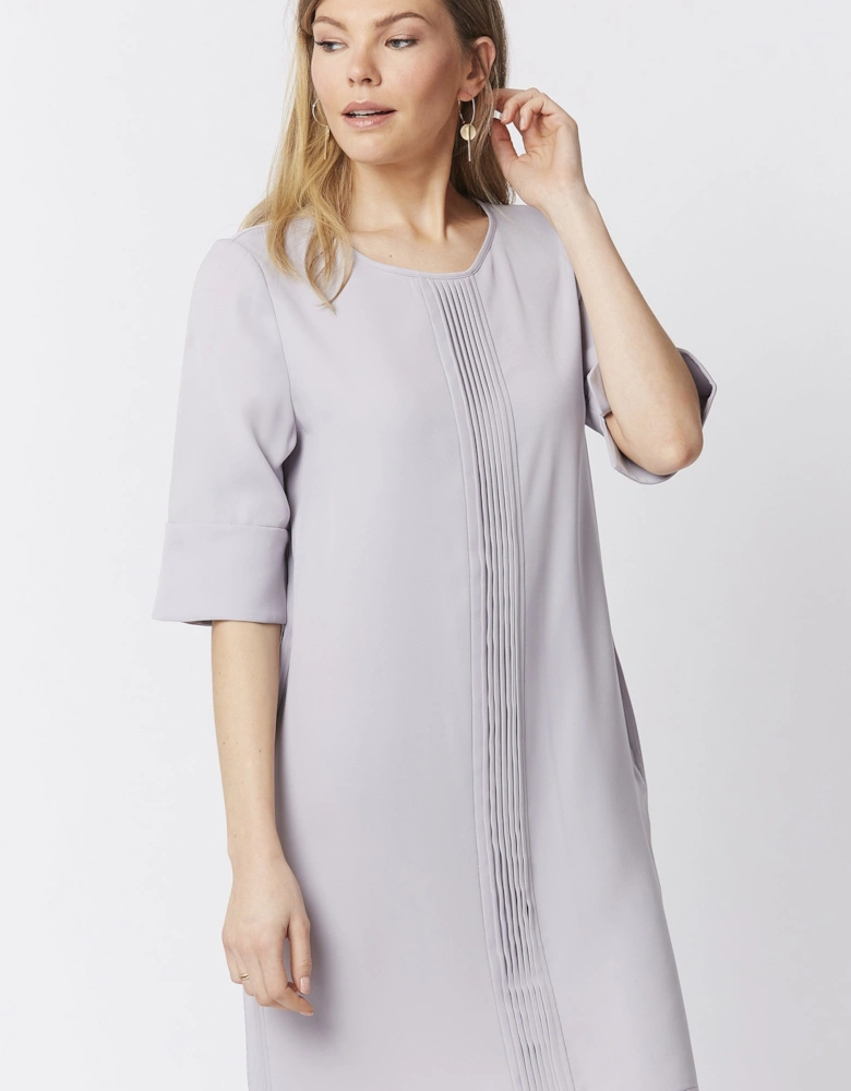 Grey Silk Blend Shift Dress