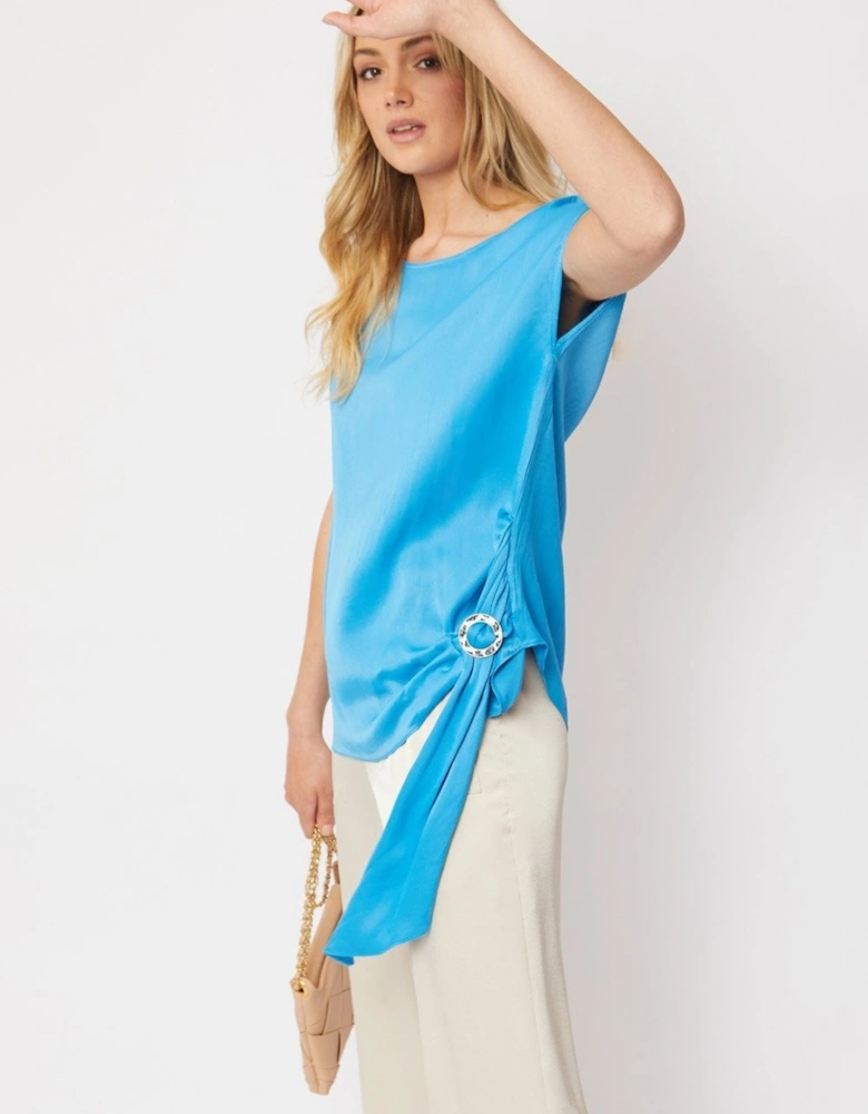 Blue Silk Blend Laura Top