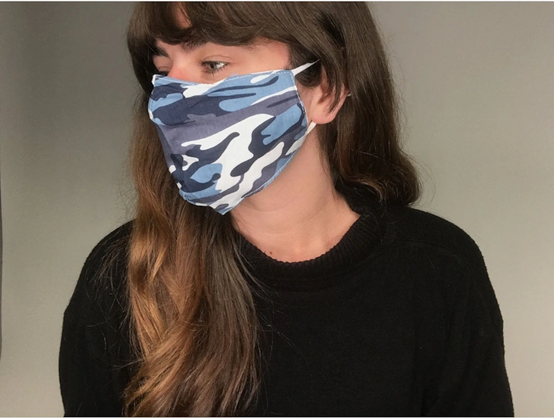 Blue Unisex Reusable Fashion Face Masks in Camouflage