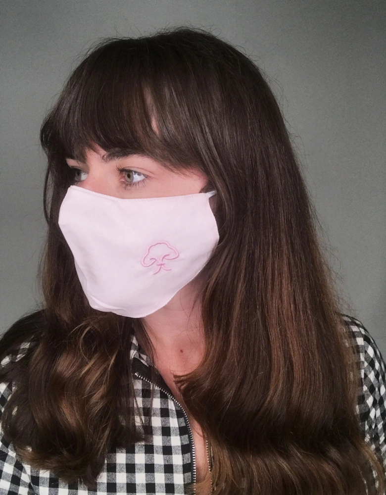 Pink Unisex Reusable Fashion Cotton Face Mask with Embroidery