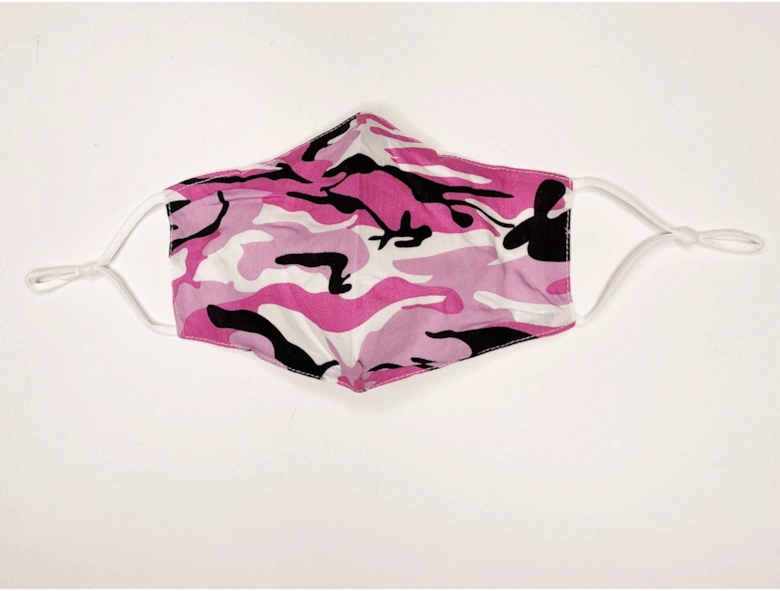 Pink Unisex Reusable Fashion Face Masks in Camouflage