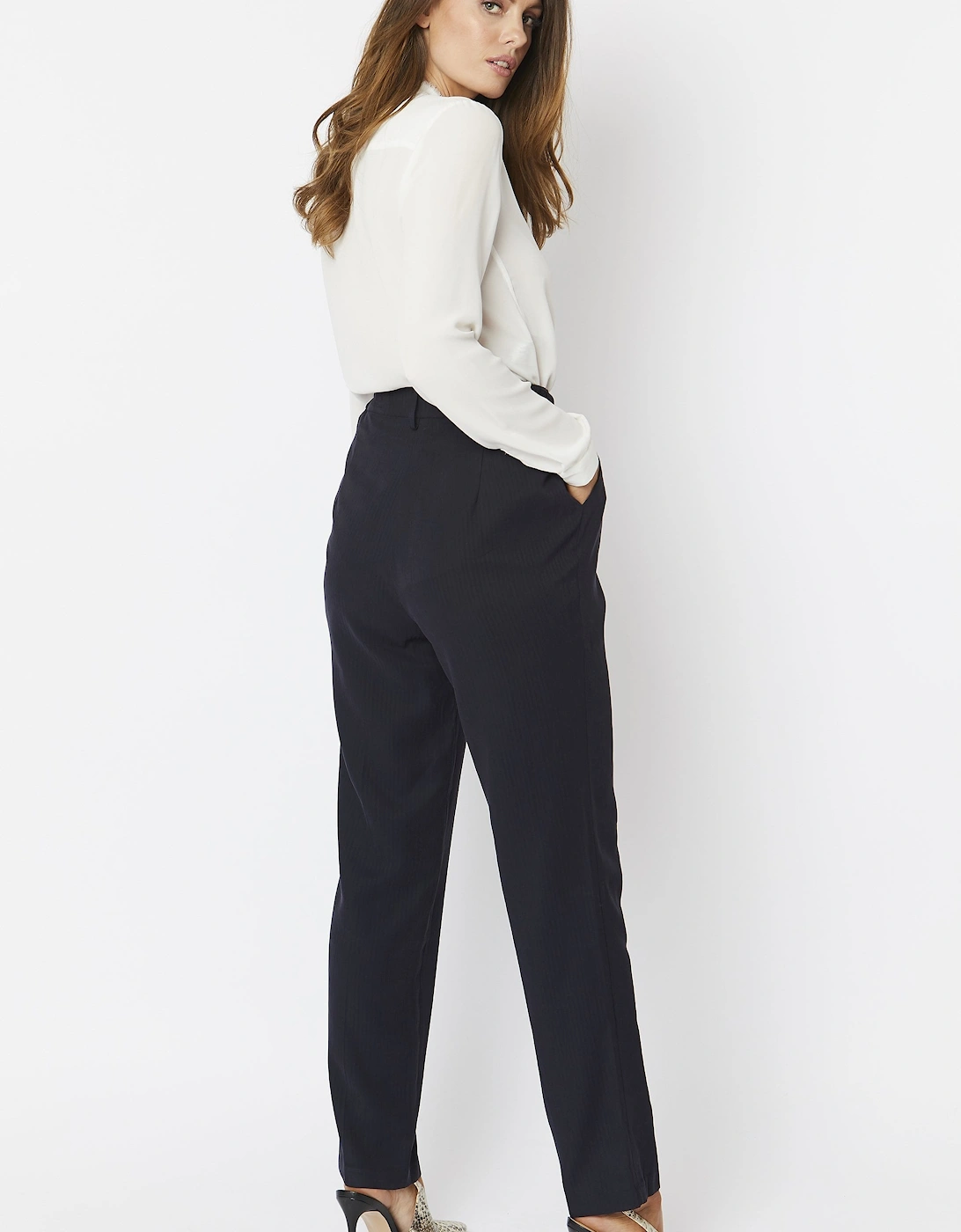 Blue Silk Blend Trousers